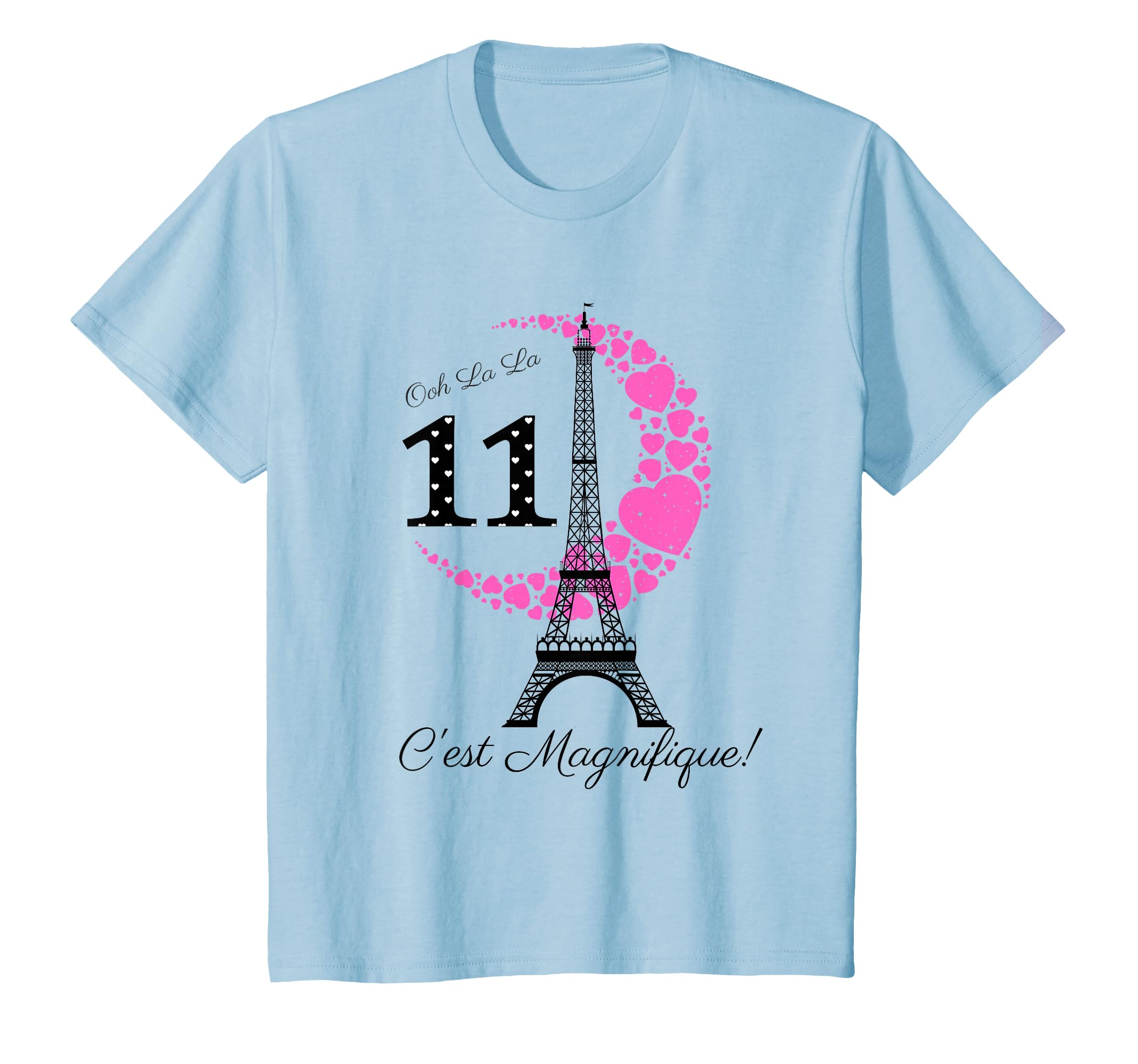 Paris Theme Shirt for Girls 11th Birthday T-Shirt