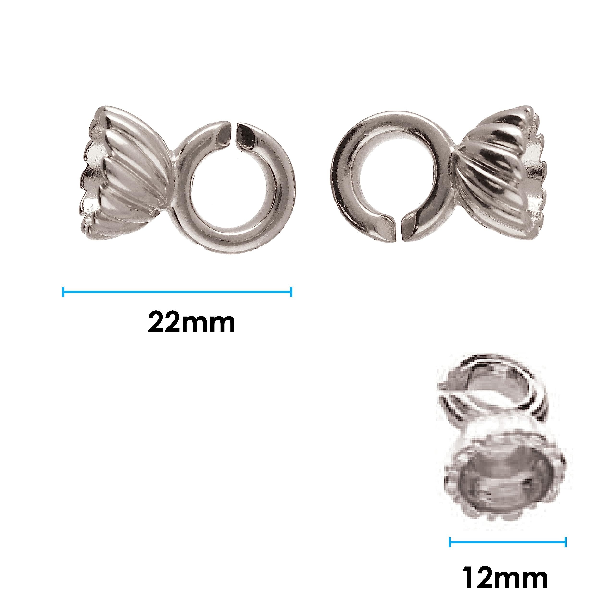 The Beadsmith Klejone zapięcie skręcane – eleganckie elementy – kolor srebrny – 1 sztuka, 35 x 13 mm – komponent do wykończenia lub łączenia bransoletek, naszyjników i ręcznie robionej biżuterii
