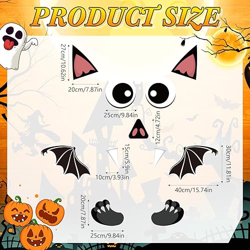 Miniatura 2 de Huwena Decoración de Halloween para maletero o golosina de coche, decoración de PVC para Halloween, decoración de coche, fantasma, monstruo,