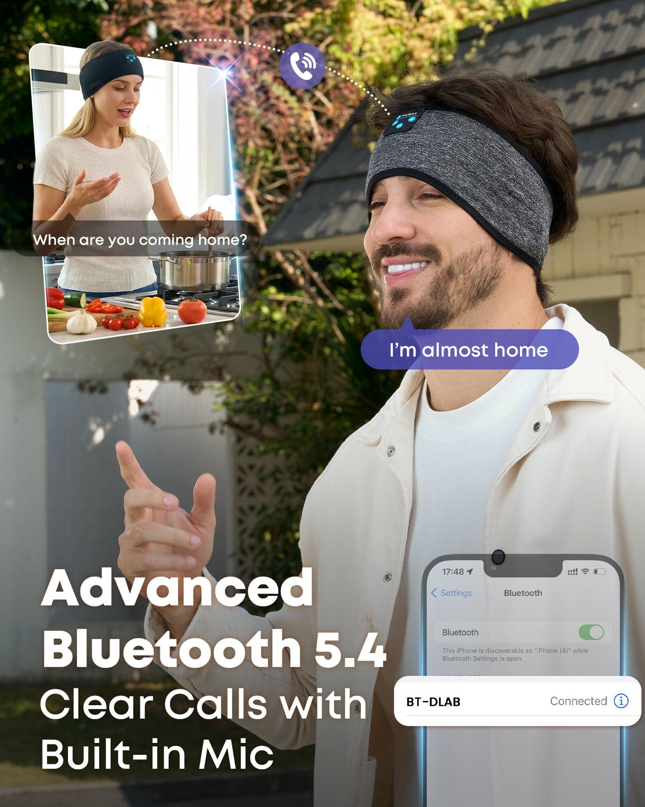 Auriculares para Dormir con Diadema Bluetooth para Dormir, inalámbricos con cancelación de Ruido para Dormir de Lado, Siesta de Oficina, Viajes aéreos, relajantes, meditación