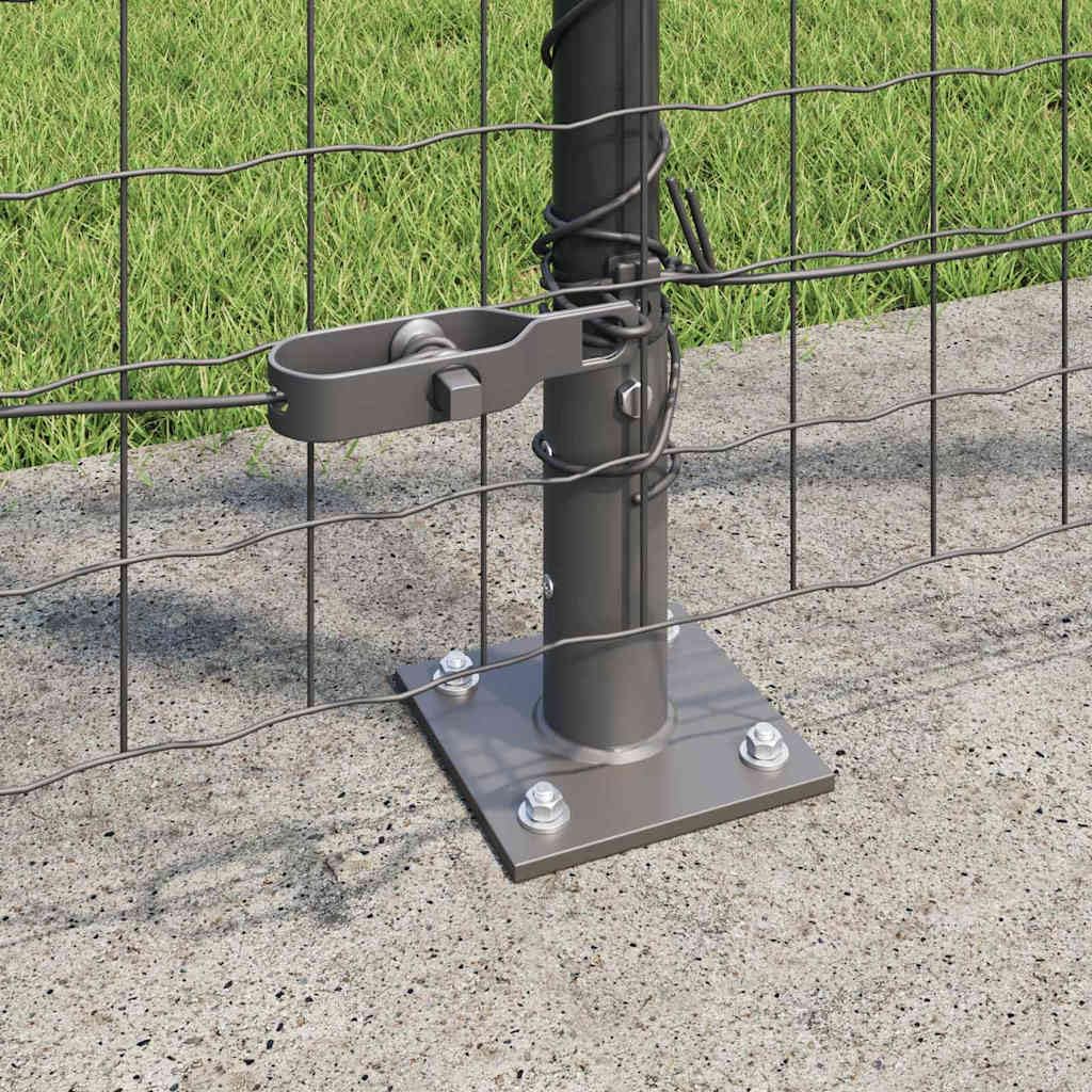 Postes de valla para hormigón, de acero con recubrimiento en polvo, 3,2 x 150 cm, juego de 26 unidades, color gris, para jardín, terraza, parcela como soporte estable, resistente a la