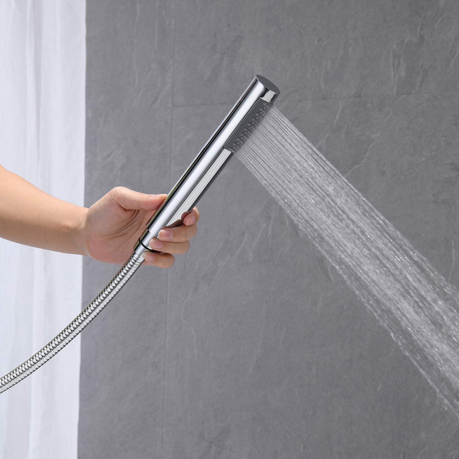 Wowkk Freestanding Bathtub Faucet Tub Filler Chrome Floor Mount Brass