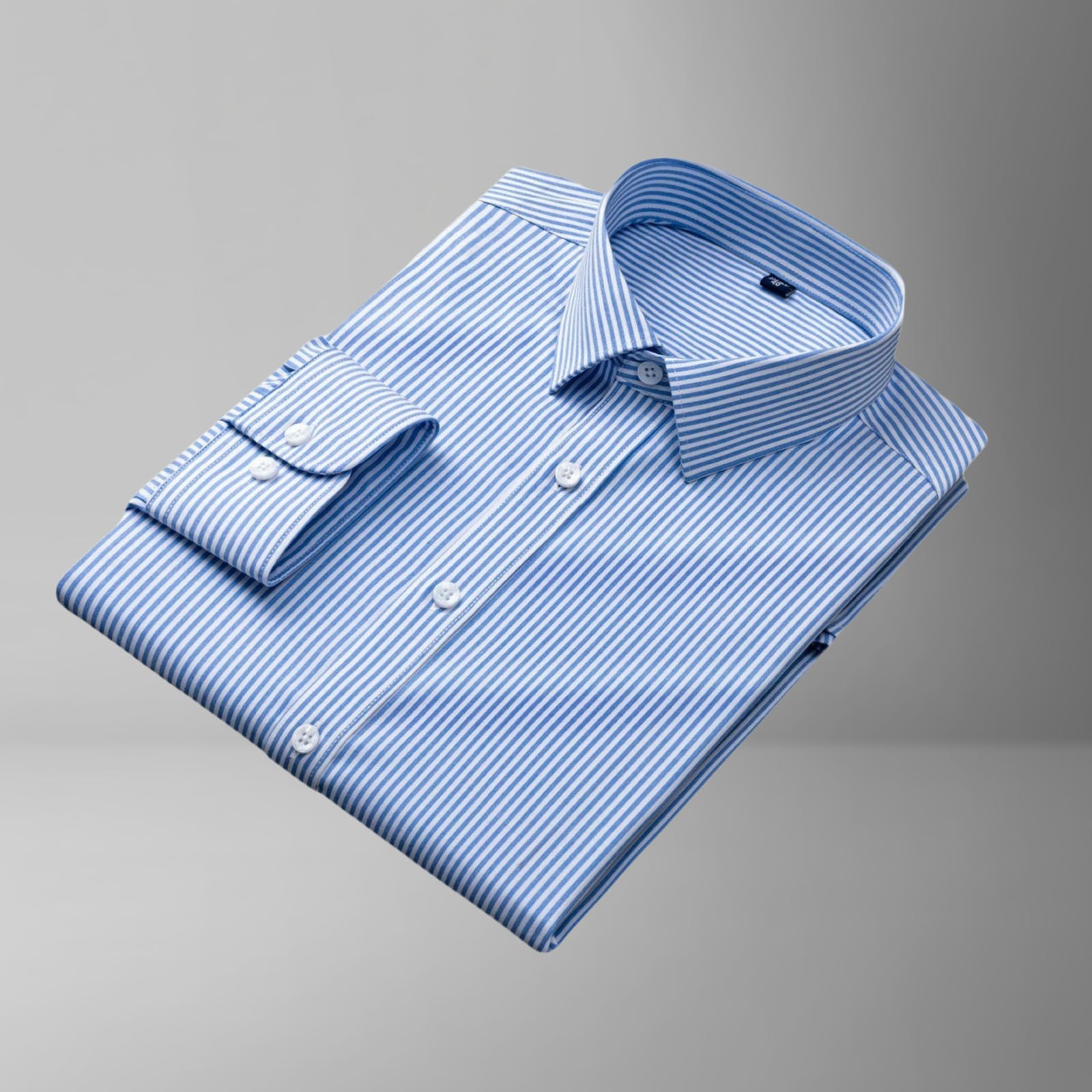 Camicia a maniche lunghe da uomo a righe sottili senza pieghe anti-rughe elastica da lavoro professionale professionale