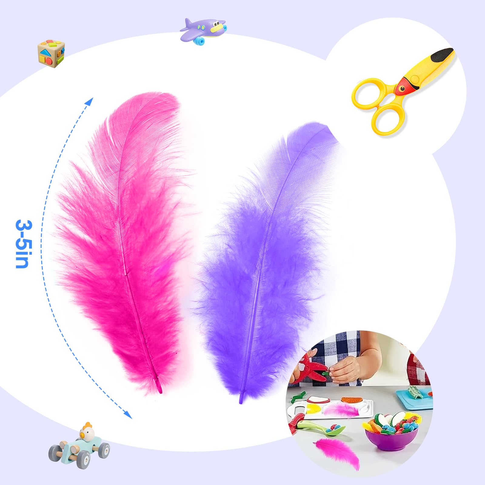 100 Plumes Naturelles Colorées 30-35cm - Pour Déco, Rêve Attrapeur, Mariage, Carnaval - DIY Artisanat