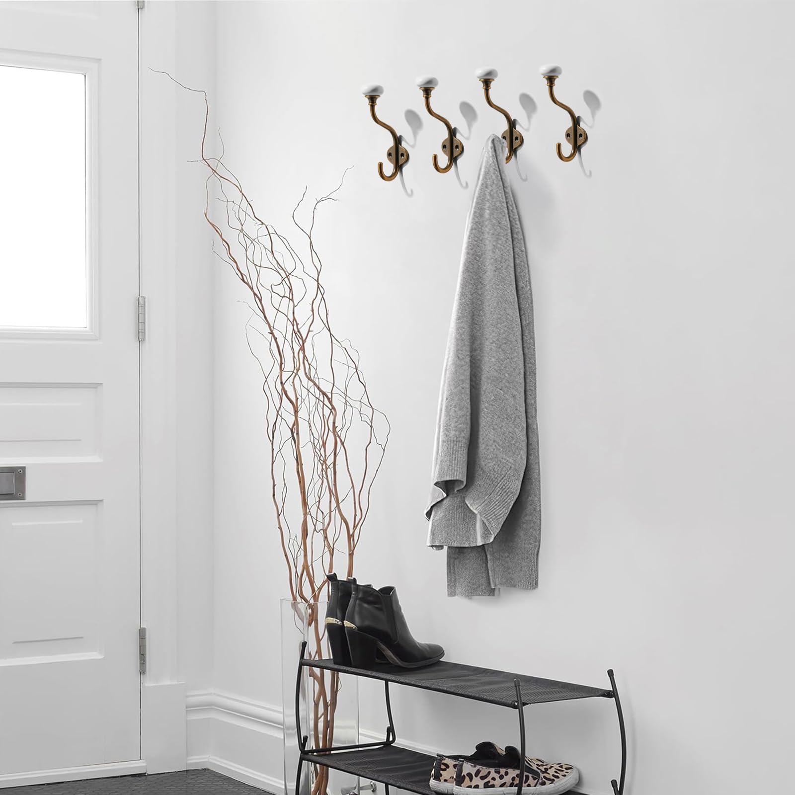 KHTUMEWARE-KH435 Antique English Brass Coat/Robe Hooks 3-Pack in Antique English Brass — KHTUMEWARE
