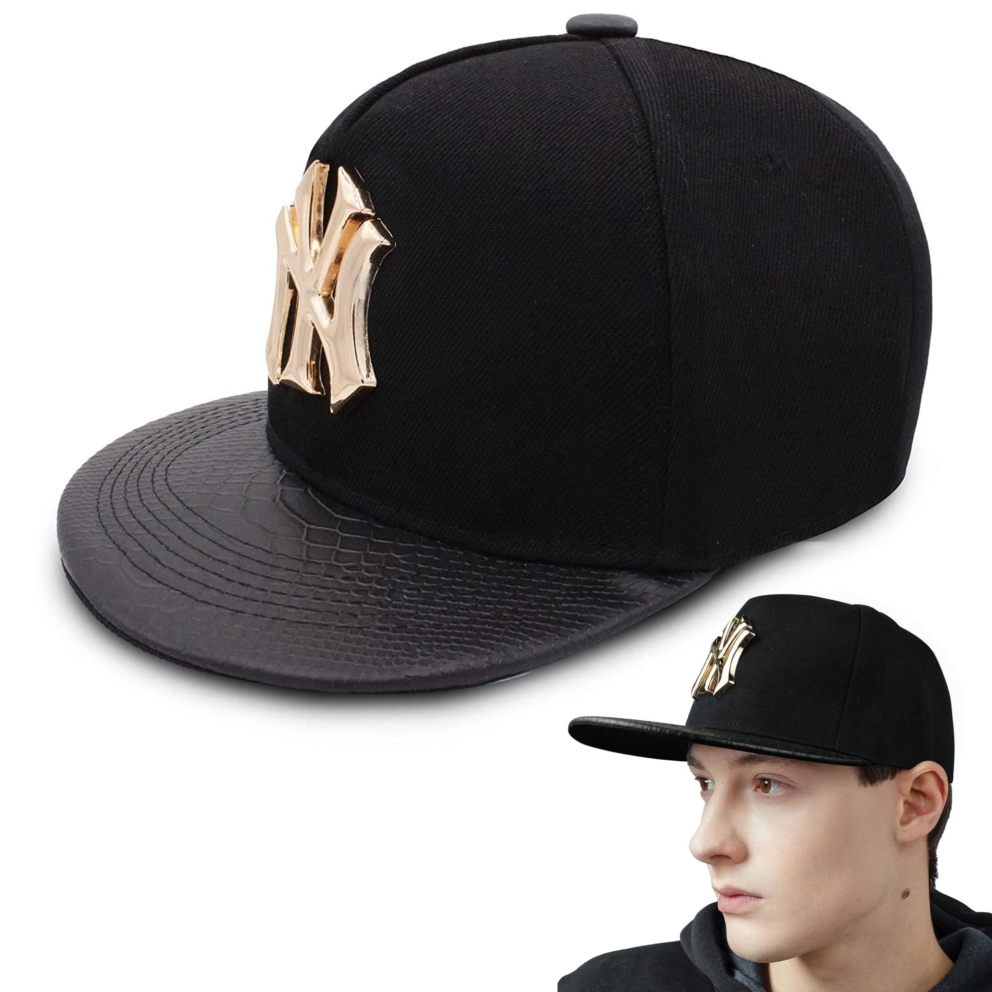 VRITRAZUnisex Pu Leather Caps