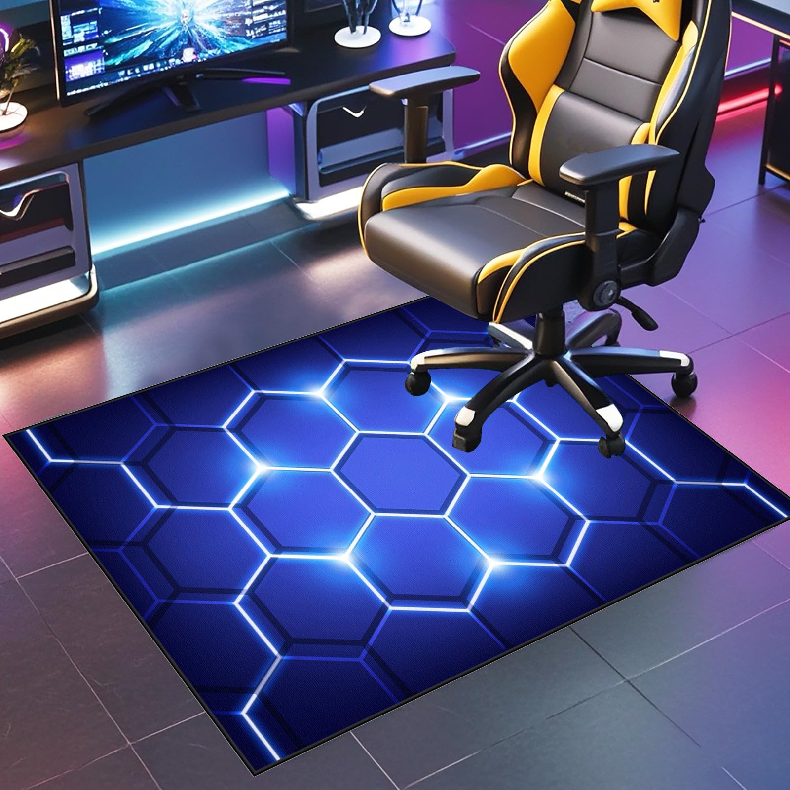 Non Slip Desk Chair Mat Floor Carpet Protector Mat for Home Office Rolling Chairs Office Chair Mat for Hardwood Floors Computer Gaming Chair Mat Carpet Protector Floor Mat Chair Mats 100 x 160 cm — image 1