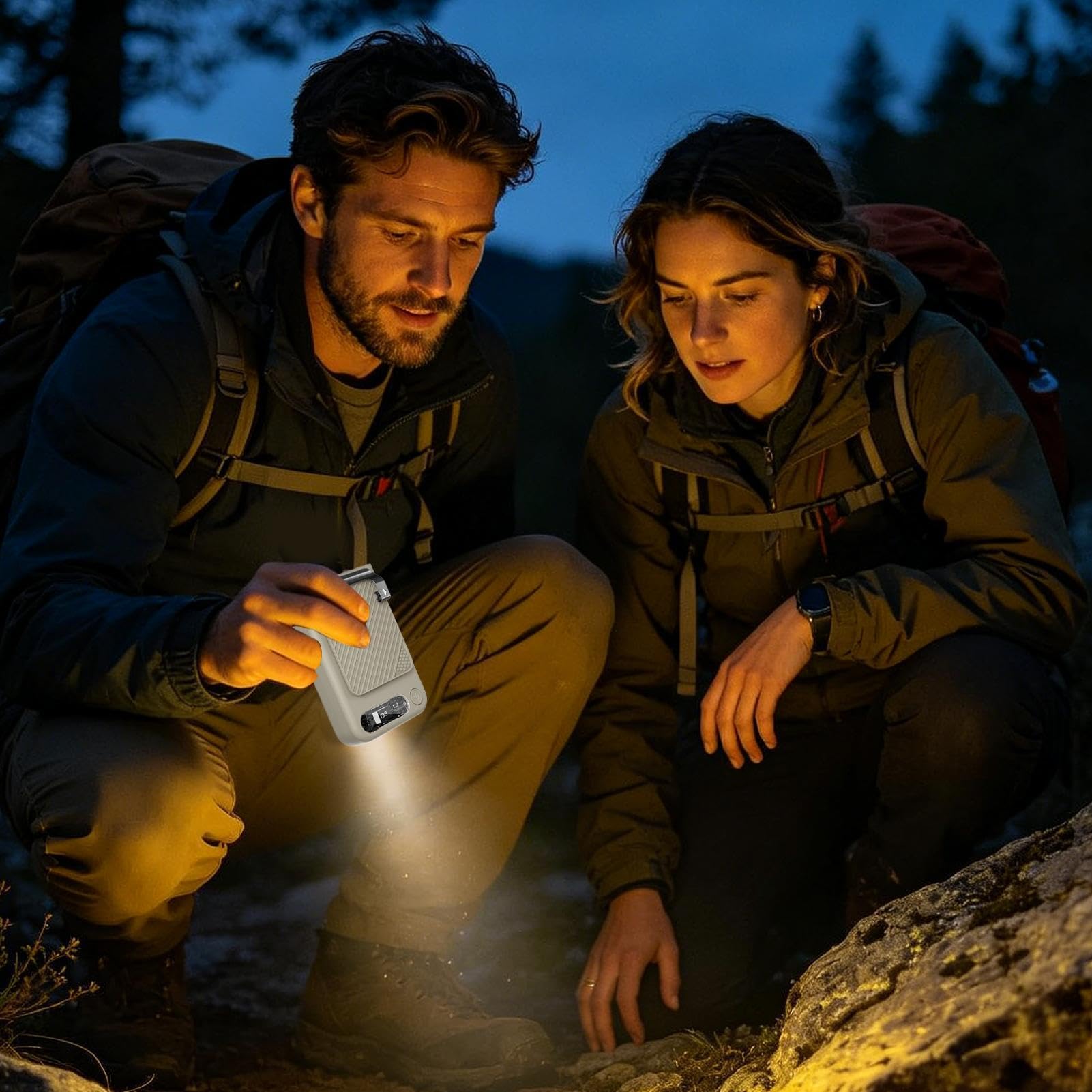 Ventola a clip per vita 199 velocità ricaricabile ventilatore da viaggio | Con Luce LED Ventilatore Alimentato a Batteria Per vita, cintura, camicia, scrivania da ufficio, , campeggio, all'aperto,