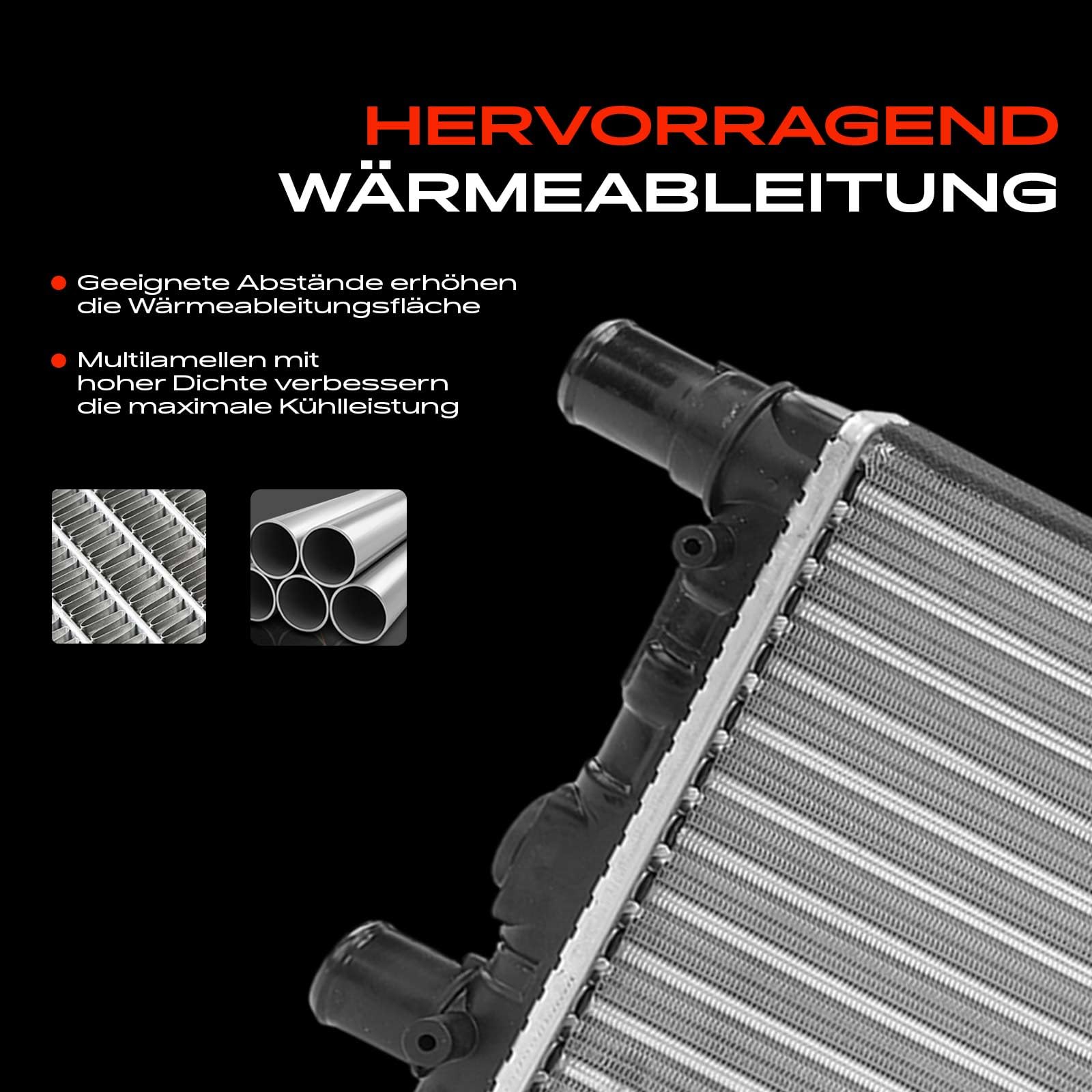 Frankberg Radiador enfriador de agua enfriador de motor transmisión | Compatible con: Cinquecento 170, Seicento/600 187, Seicento/600 Van 187, Seicento/600 187_