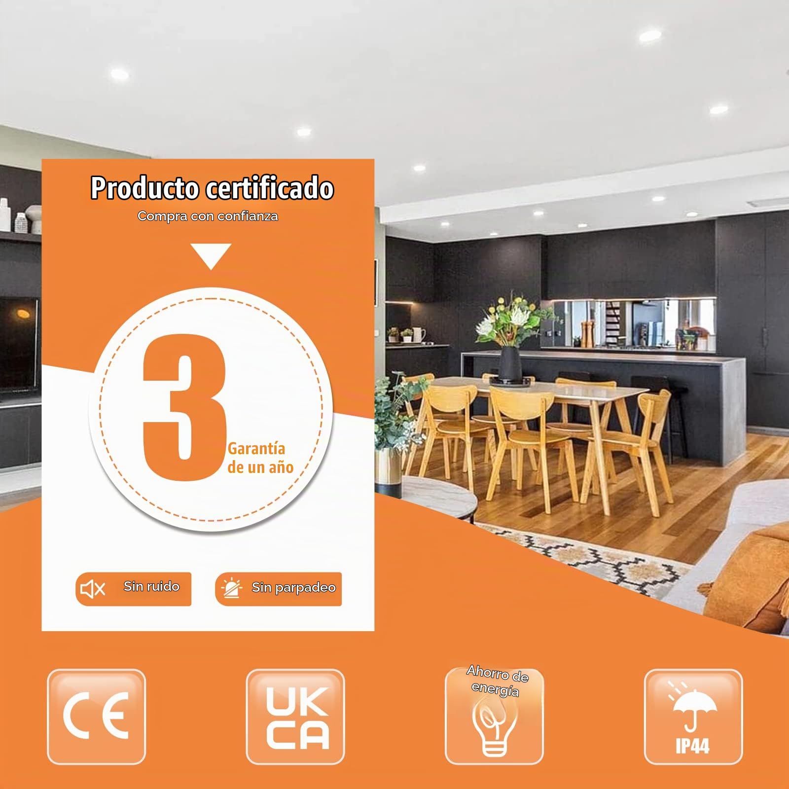 Downlight LED Techo Empotrable 10W, Blanco Neutro 4000K Corte 115-125mm | Pack de 20, IP44 Focos LED Interior Baño 10W 1000LM, AC 220-240V, Diámetro 143mm, Ojos de Buey para Techo Extraplano Redondo