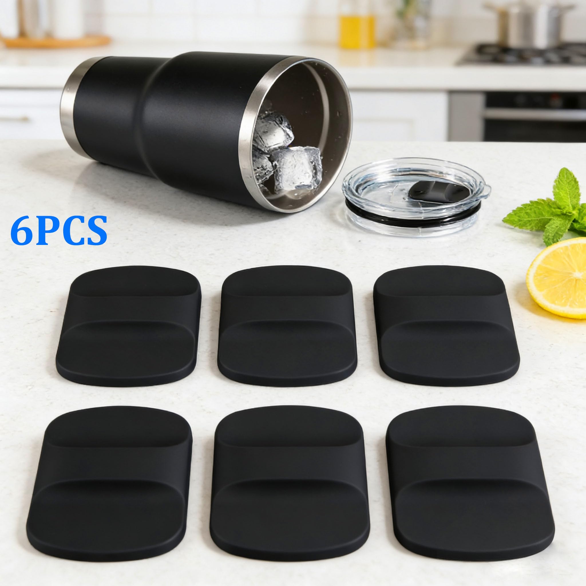 6Pcs Magnetic Lid Slider Replacement for Yeti, Lid Slider Push Block Parts for Yeti Rambler 10 oz, 14 oz, 16 oz, 20 oz, 26 oz, 30 oz Magnetic Lids, Black - 4