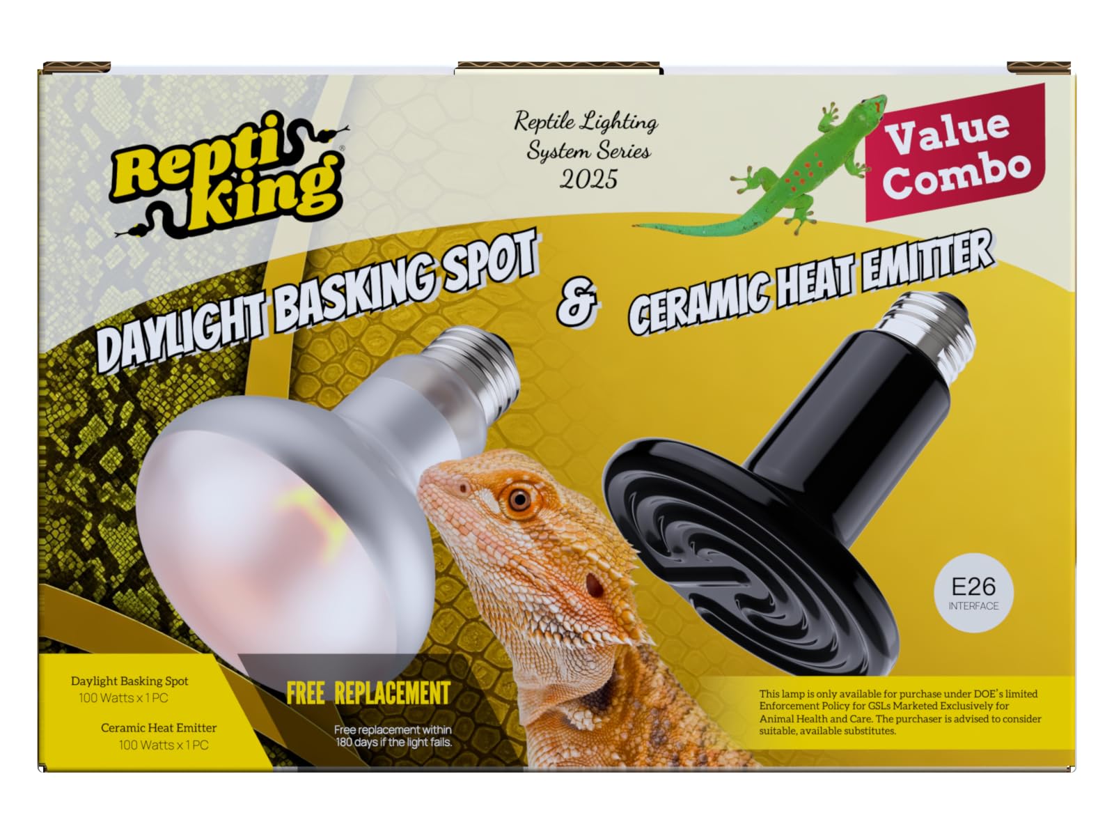 ReptiKing 150W Dual Heat Lamp Combo