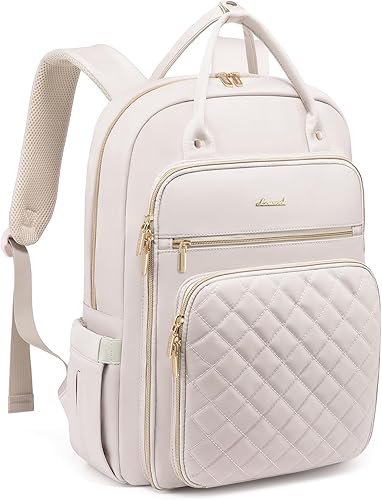 Miniatura 7 de LOVEVOOK Mochila para computadora portátil para mujer, 15.6 pulgadas, ligera, para viajes, trabajo, mochila para profesores y enfermeras con