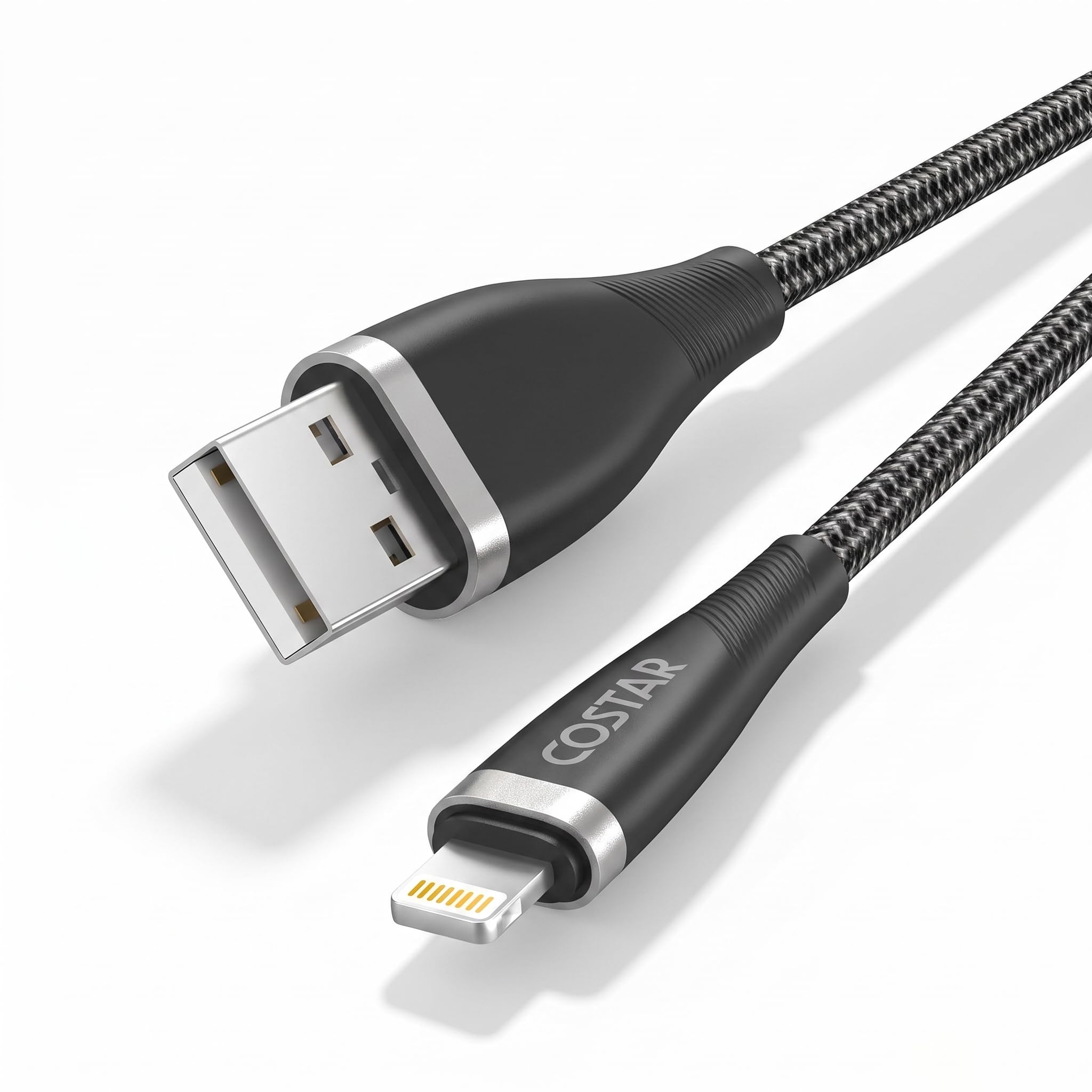 COSTAR USB to 8 Pin Charging Cable, 3A Fast Charger Nylon Braided Cable, Data Sync Transfer For iPhone 14 /Pro Max /13/12/12 Pro,11,Mini, X, 8,7,6(silver 2m) — Amazon image 14