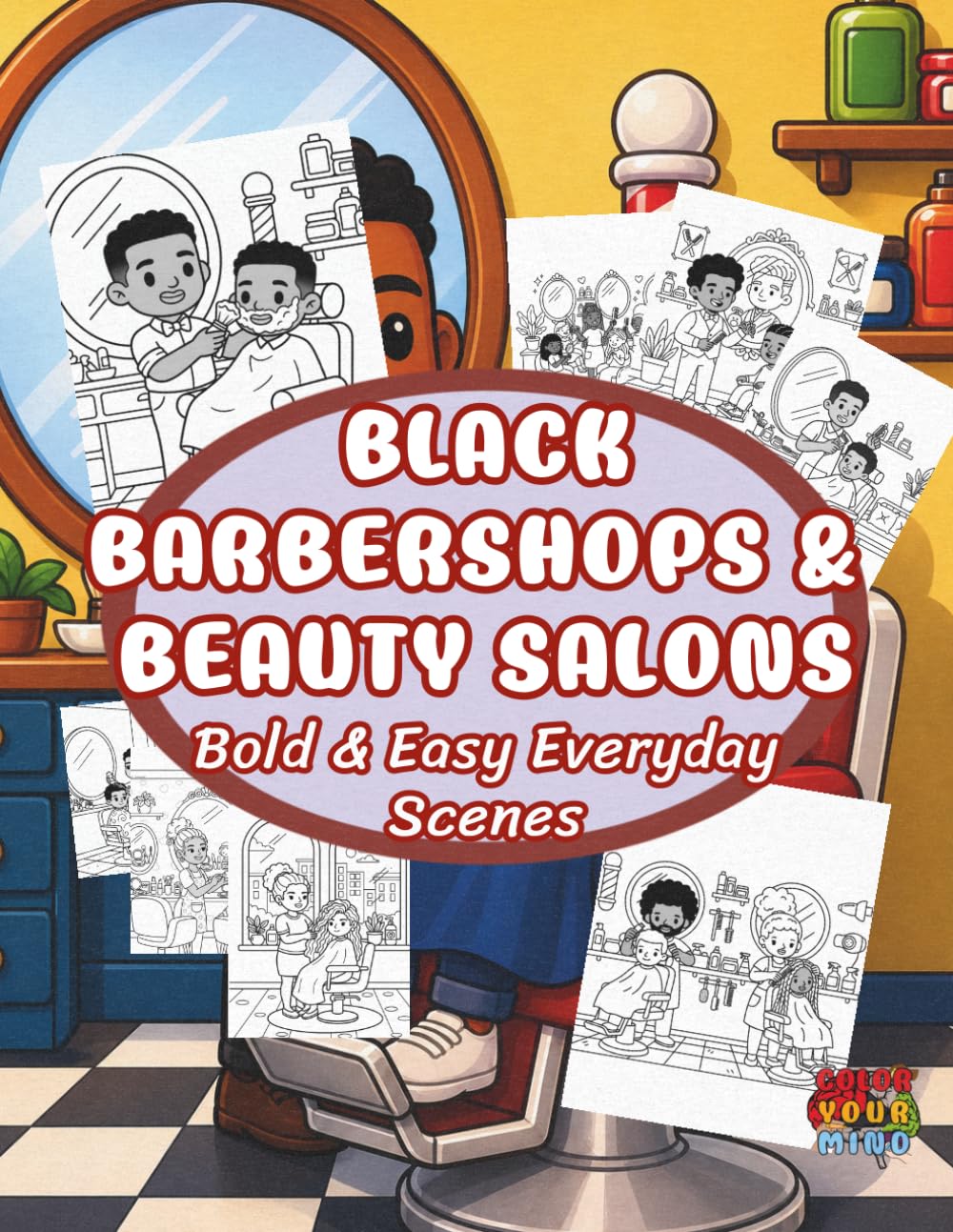 Black Barbershops & Beauty Salons: Bold and Easy Everyday Scenes (Black Joy Collection)
