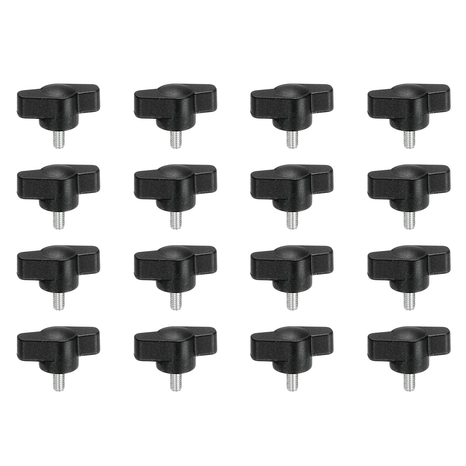 YELARXI Z- Shaped Thumb Screws 304 Stainless Steel Tee Wing Knobs Screws Clamping t Head, M4 x 8mm Thread Fit for Replace Hand Tightening Knob Supply - Z Type (16 Pack, Black)