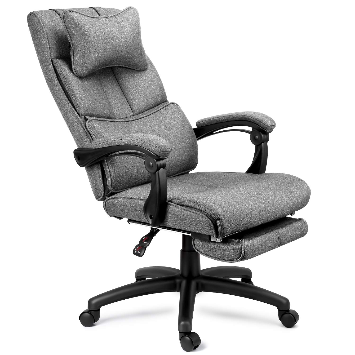 Buy Ergonomic Reclining Office Chair, High Back Linen Office Chair with