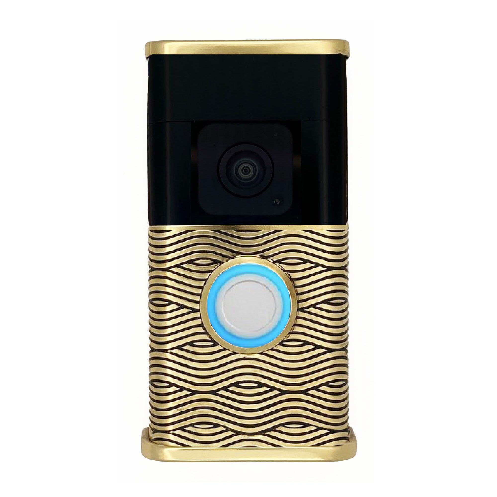 Waves Video Doorbell Cover (Compatible with Ring 3, 3 Plus, 4, Battery Plus, and Battery Pro) (Brass)-image-10