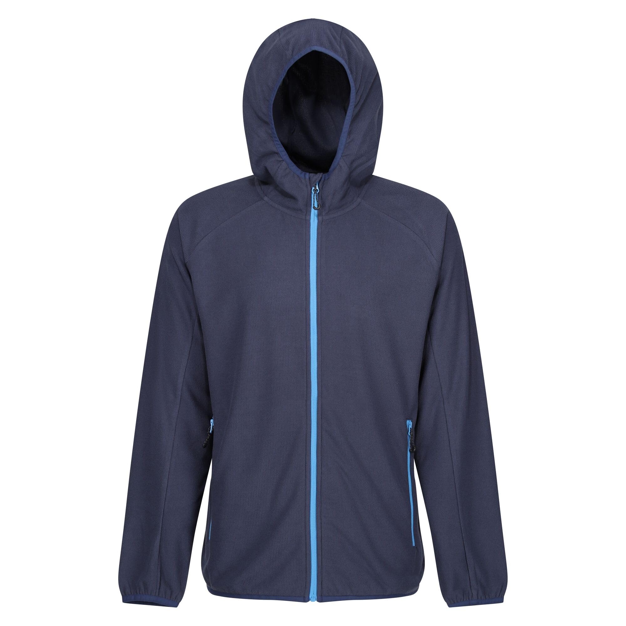 Regatta Professional Men's Navigate Full Zip Fleece with Hood & Contrasting Zip, Lightweight Midlayer - Perfect for Outdoors, Walking & Hiking Navy