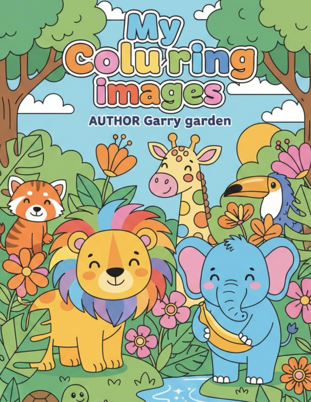 Tiny Artists Coloring Book: Cute Animals: Big Simple Designs with Farm, Jungle & Baby Animals | Easy and Fun Coloring Pages for Toddlers and Preschoolers
