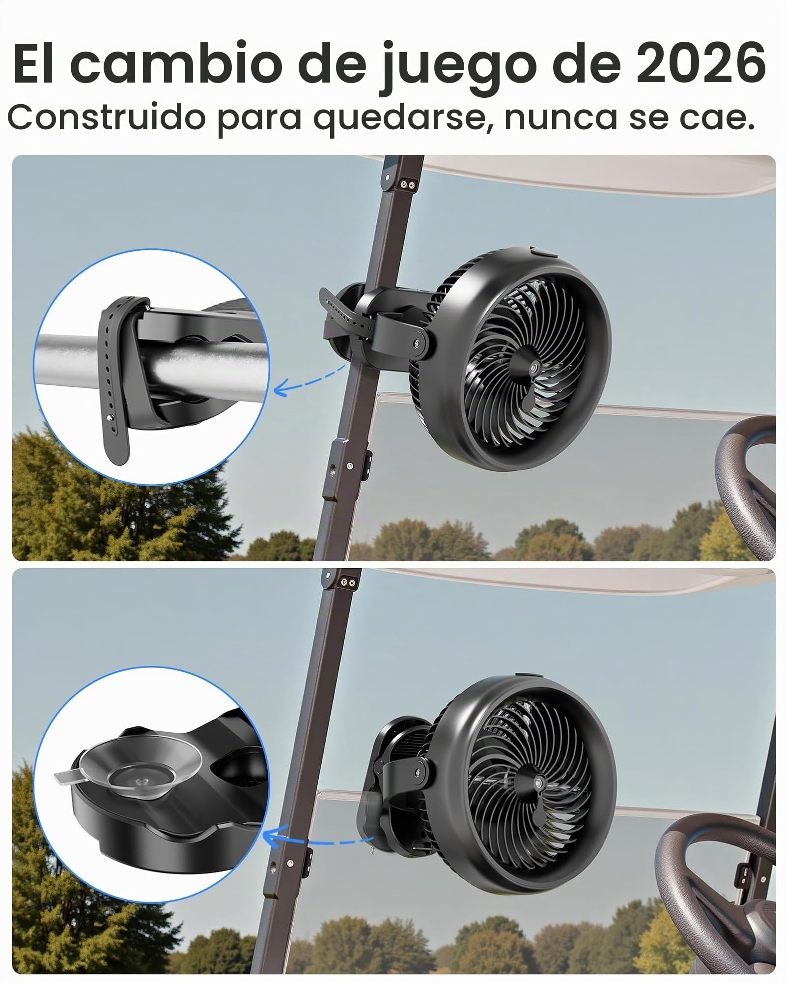 Koonie Ventilador de nebulización de 8 pulgadas, 10000 mAh, funciona con