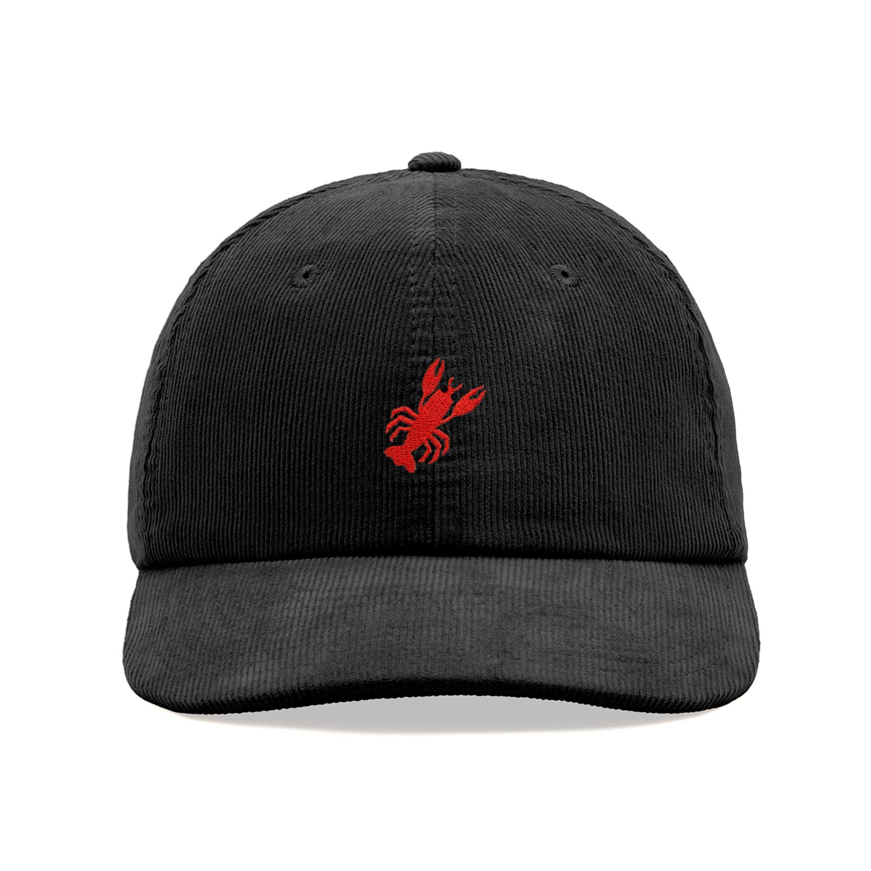 Lobster Corduroy Baseball Cap Vintage Unisex Dad Hat Adjustable Fishing Black