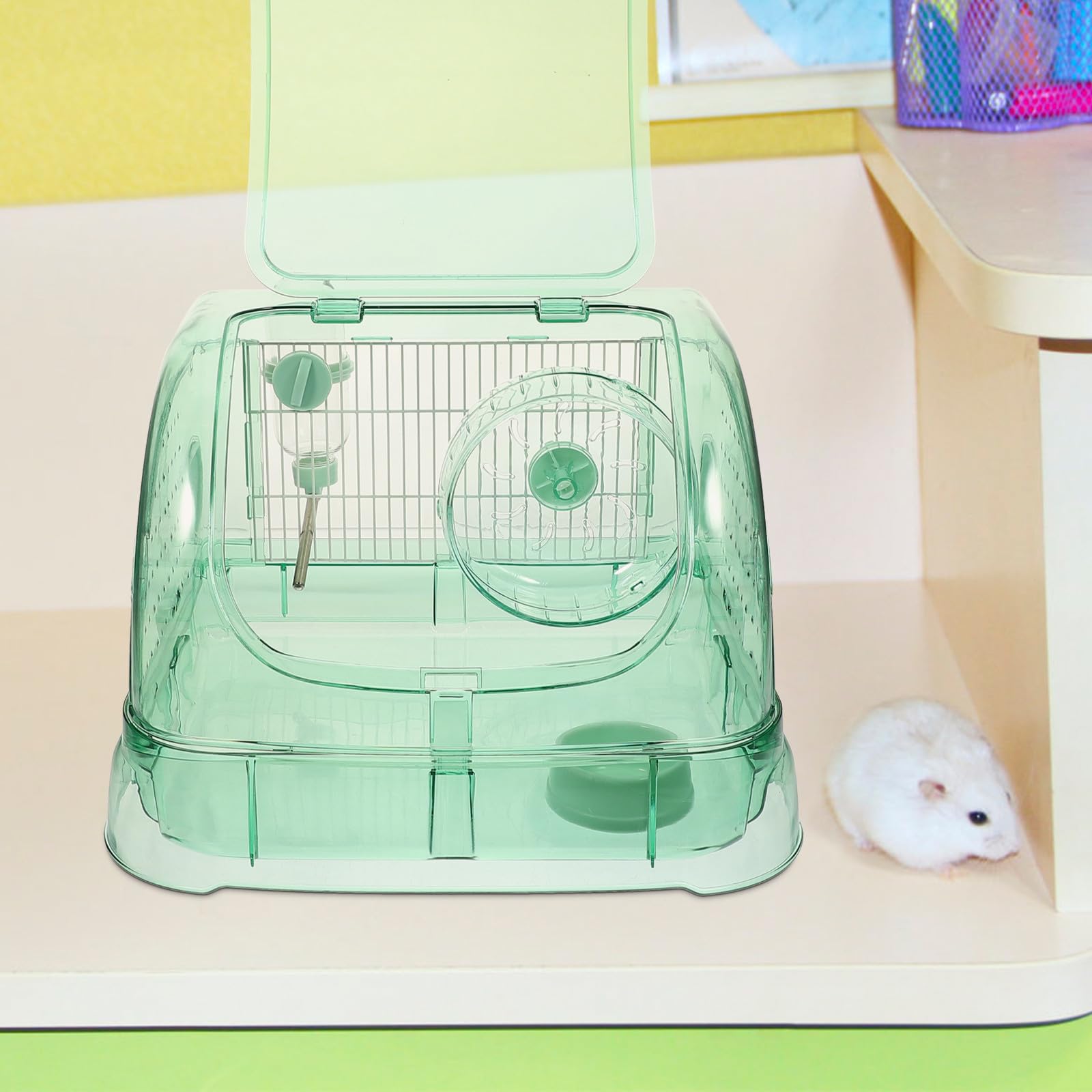 Levemolo 1 Satz Transparenter Hamsterkäfig aus Acryl Atmungsaktives und Sicheres Hamsterhaus für Kleine Mäuse und Kleintiere als Haustierbehälter