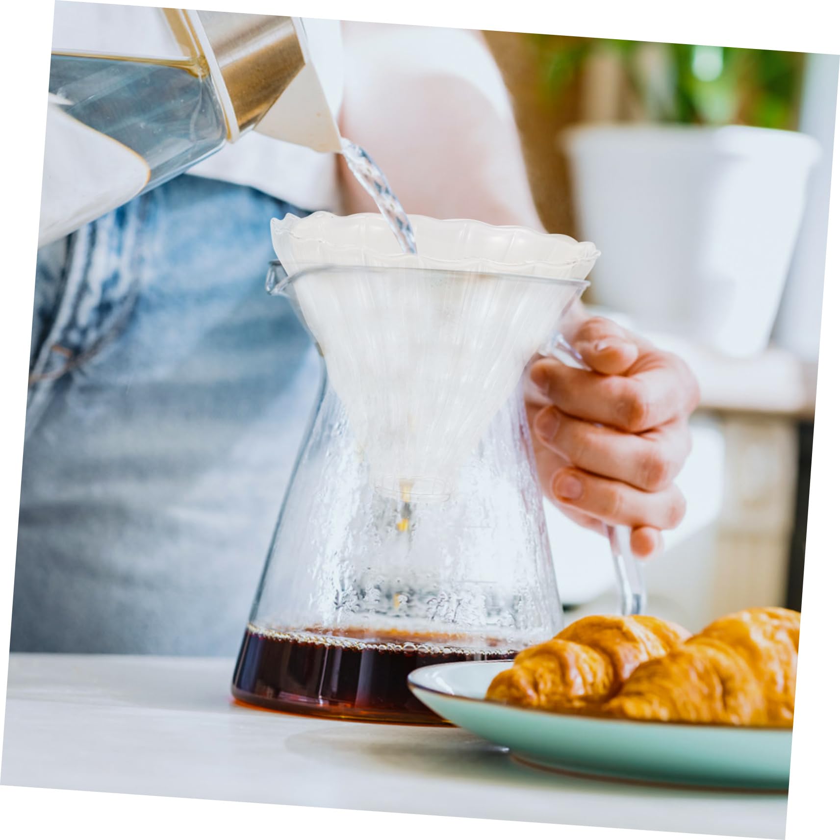 Artibetter 10piezas Filtros De Café De Vidrio Embudo Para Café Dripper Para Preparar Casa y Oficina