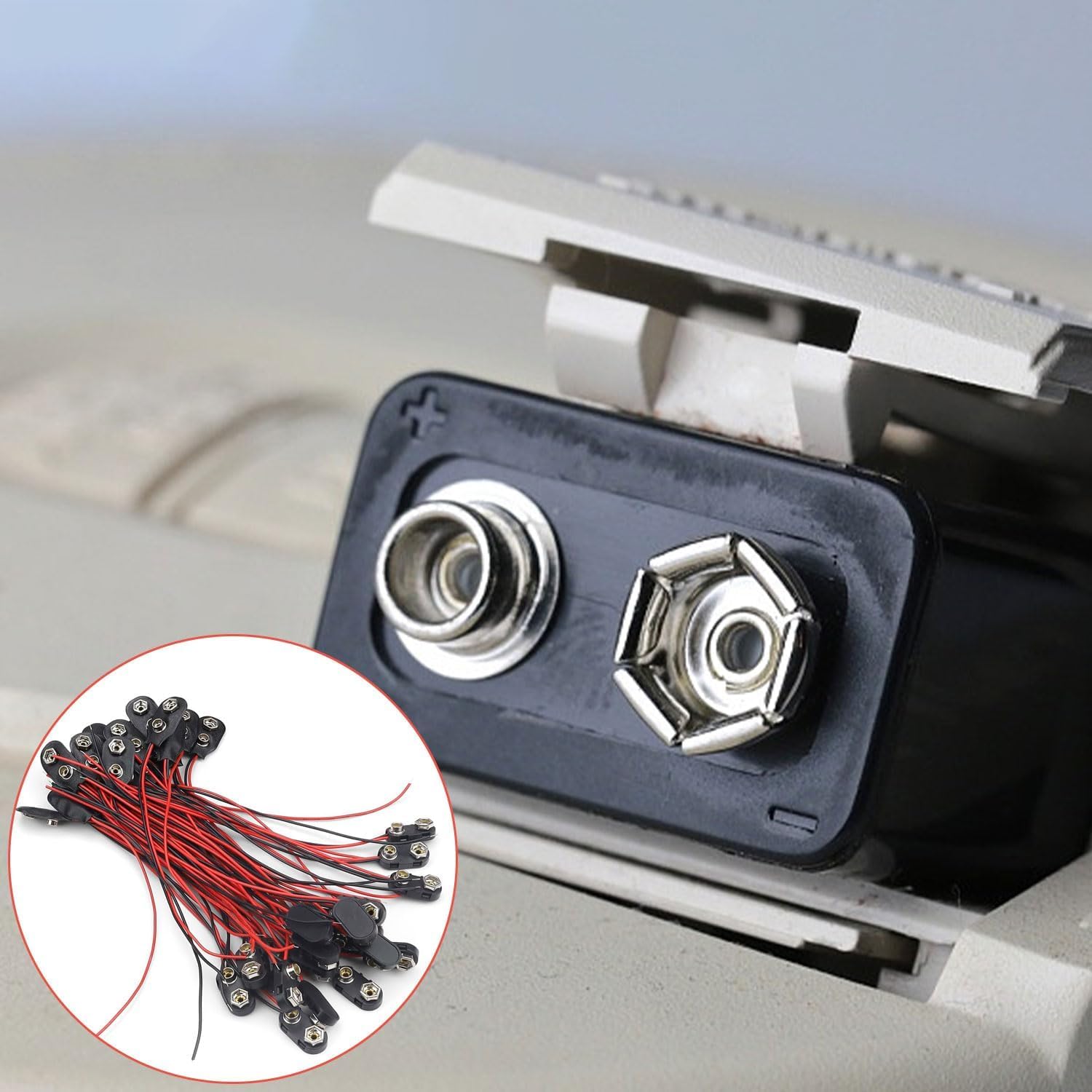 40 Connettori Per Batteria 9V – Tipo I In Plastica E Pelle, Cavi 150 Mm, Per Fai-da-te E Piccoli Dispositivi