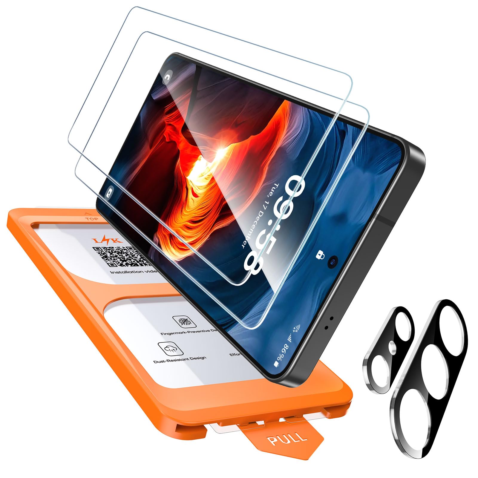 LϟK 2 Pezzi Vetro Temperato per Samsung Galaxy S26 Ultra Pellicola Protettiva per lo Schermo, 9H Durezza Senza Bolle HD Schermo Protettivo Facile Kit D'Installazione