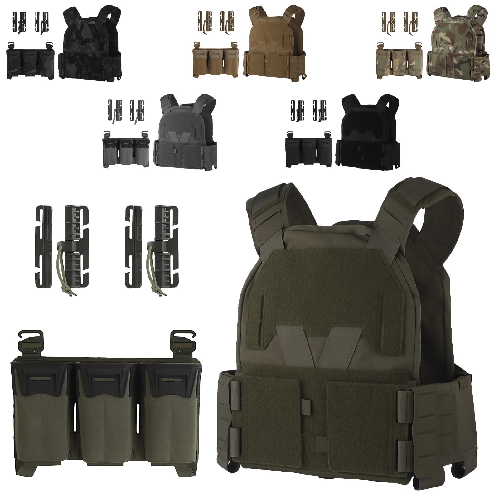Chaleco táctico, ajustable, ligero, equipo de entrenamiento de protección para actividades al aire libre, caza, airsoft y juegos de CS, duradero, multiusos, equipo táctico al aire libre