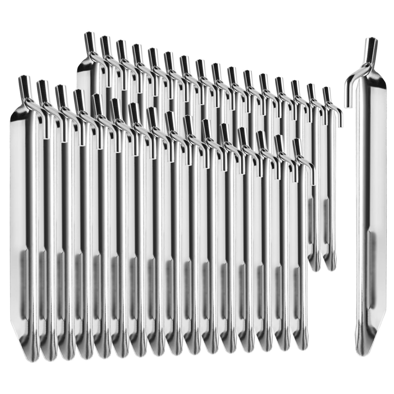 Com-Four 170Mm - V Profile Com-Four® 32X Tent Pegs Made Of Steel - Robust V-Shaped Ground Pegs For Camping And Outdoors - Ideal For Normal Ground