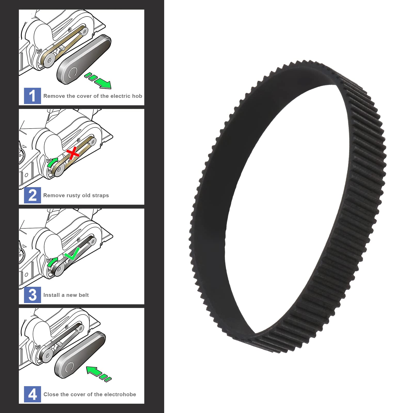 ECSiNG 2 Pezzi Cinghie Di Trasmissione In Gomma Per Piallatrice HTD255-3M-14 Cinghia Dentata A Circuito Chiuso Da 85 Denti 1604736002 Compatibile Con Bosch FO150 FO200 PHO2.82 (3258)