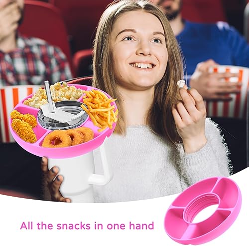 Miniatura 6 de Bandeja de aperitivos para Stanley, bandeja de aperitivos compatible con Stanley Cup de 40 onzas con asa, tazón reutilizable para aperitivos Stanley