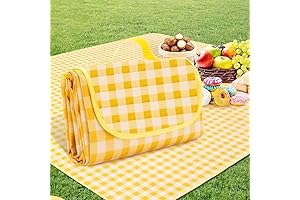 Ultra-Lux Picnic Indulgence: Extra-Large Waterproof Picnic Blanket in Vibrant Yellow