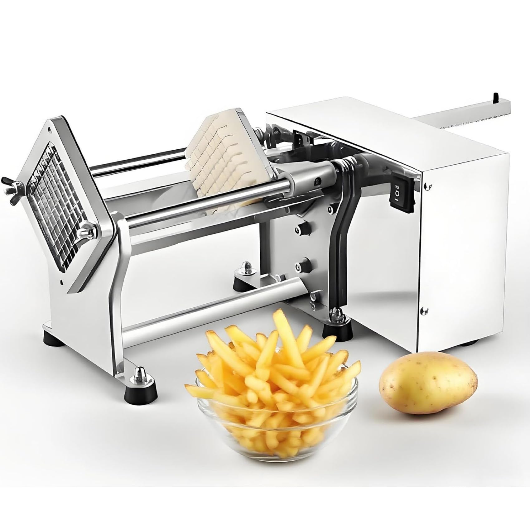 Coupe-Frites Automatique, Machine à Frites électrique de 60 W avec 3 Lames pour Usage Commercial et Domestique, trancheuse à légumes Haute Performance