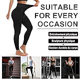 Leggings Anti Cellulite Femme, 3D Legging Compression, Minceur Taille Haute sans Couture, Pantalon de Sport Yoga Fitness Sculptant (FR/ES, Alpha/Lettres, M, Taille Normale, Taille Normale, Noire) - 6