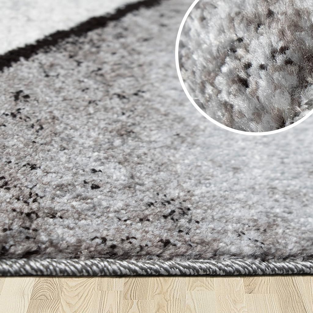 oKu-Tex Tapis de Salon Chiné Bleu Motif Géométrique 80x150 cm Poil Court