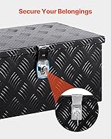 Vista 4 de VEVOR Caja de Herramientas de Aluminio Resistente para Cama de Camión, Caja de Herramientas con Placa Estriada con Mango Lateral y Llaves