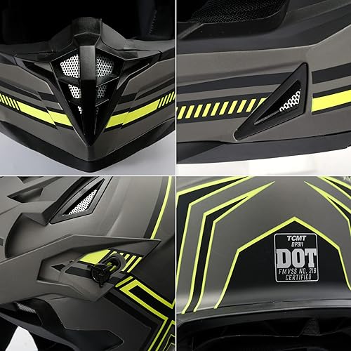 Miniatura 8 de TCMT Casco unisex para adultos, casco todoterreno de cara completa, para motocross, cuatrimoto, bicicleta de montaña, casco MX aprobado por DOT