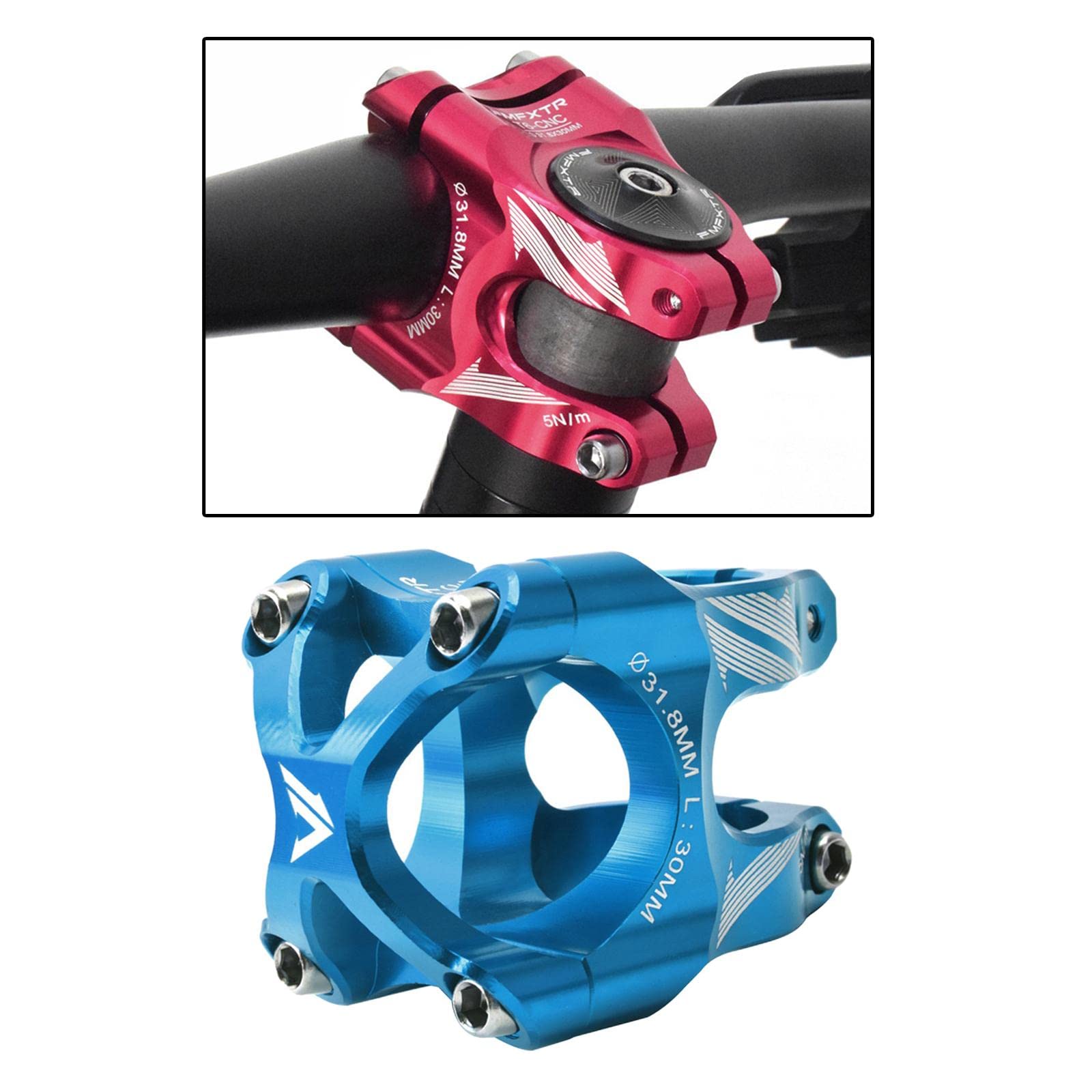 Attacco manubrio per mountain bike, 31,8 mm, 30 mm, in alluminio, corto, per bicicletta, bici da strada, mountain bike, accessori per ciclismo