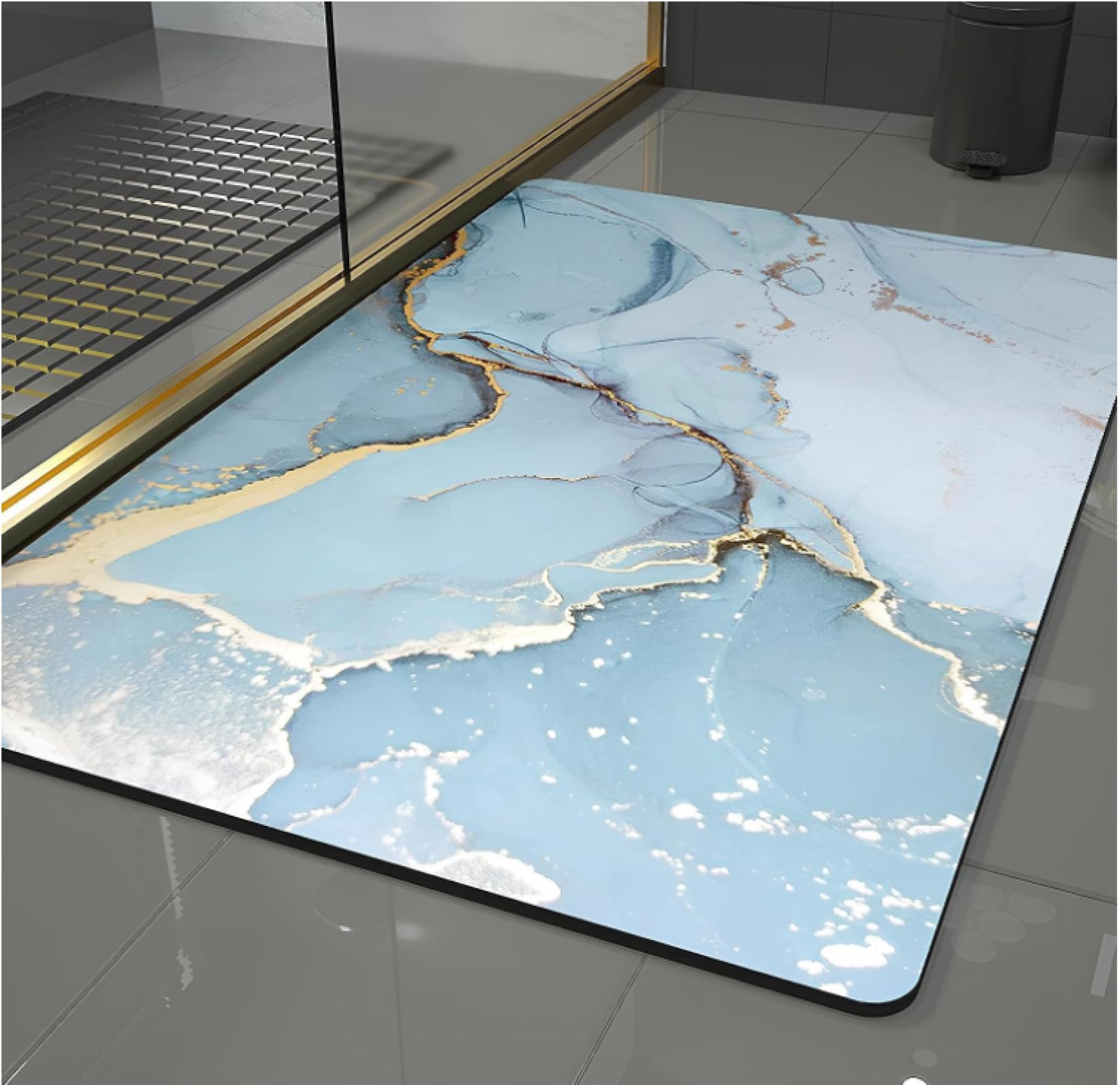 vicusse Diatomite Tapis de bain en pierre - Tapis de bain doux et confortable, extrêmement absorbant, parfait antidérapant en terre de diatomées, convient à différents styles d'intérieur 50 x 80 cm 4