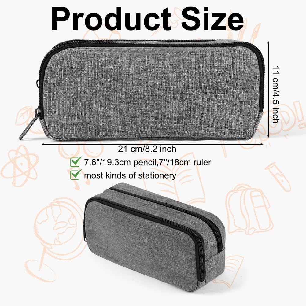 OFFCUP Pencil Case for Large Capacity Gray Stationery Pencils Case Bag, Durable Shell Pen Maker Pencil Pouch - Image 2