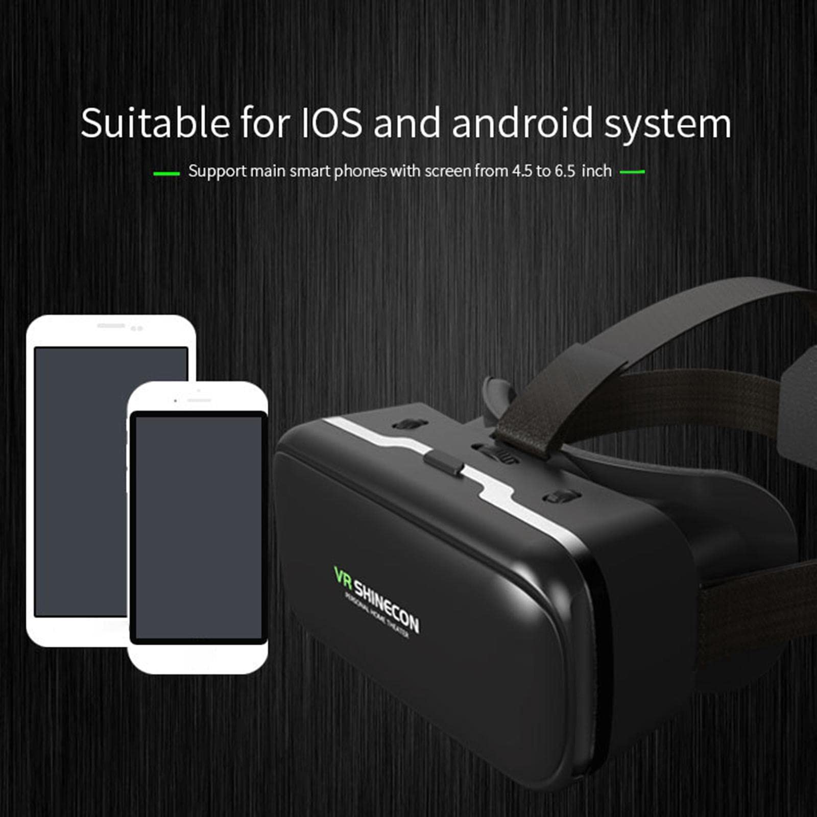 Virtual-Reality-Brille 3D Headset Brille mit Ergonomischem Design Und Einstellbaren Asphärischen Linsen für Komfortable Nutzung für, Griff
