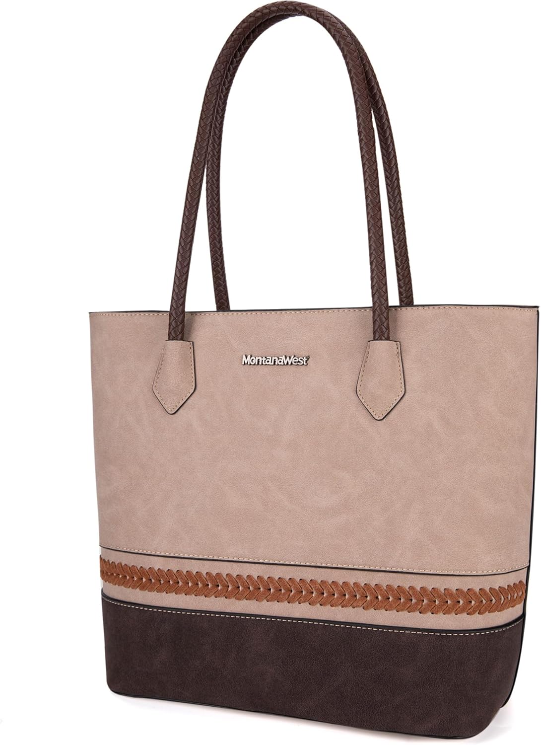 Montana West Woven Tote Bags for Women Purses and Handbags with Back Zipper Pocket