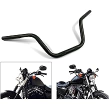 Motorcycle Hanger 1 inch 25mm Ace Cafe Racer Clubman Handlebar Handle bars handlebars Bar compatible with Harley Sportster XL883 XL1200(Black)