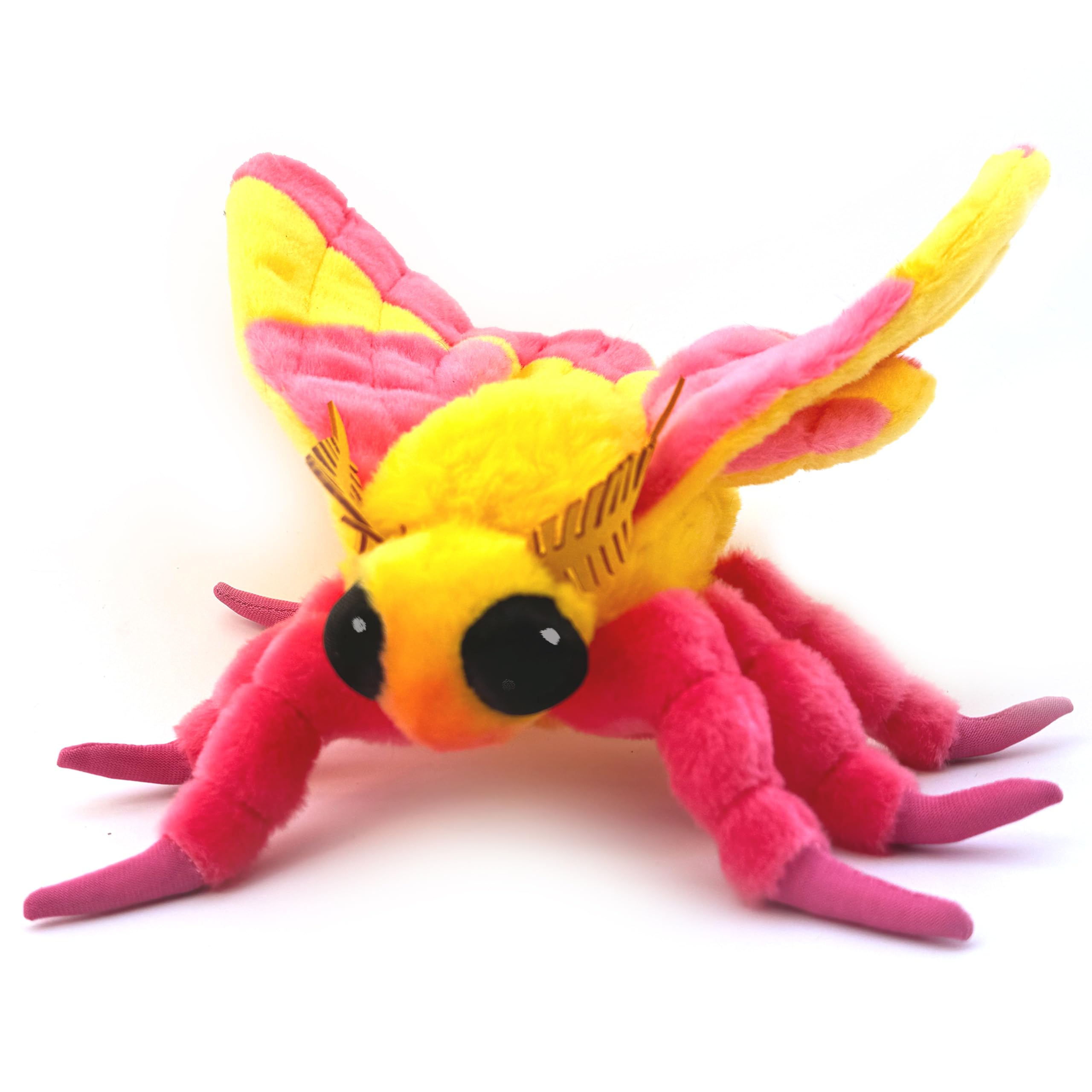 PuffPurrs Pink Maple Moth Stuffed Animal, Cute Silk Moth Soft Toy, Sweet Plush Toy for Girls Room Decoration Stuffed Animal