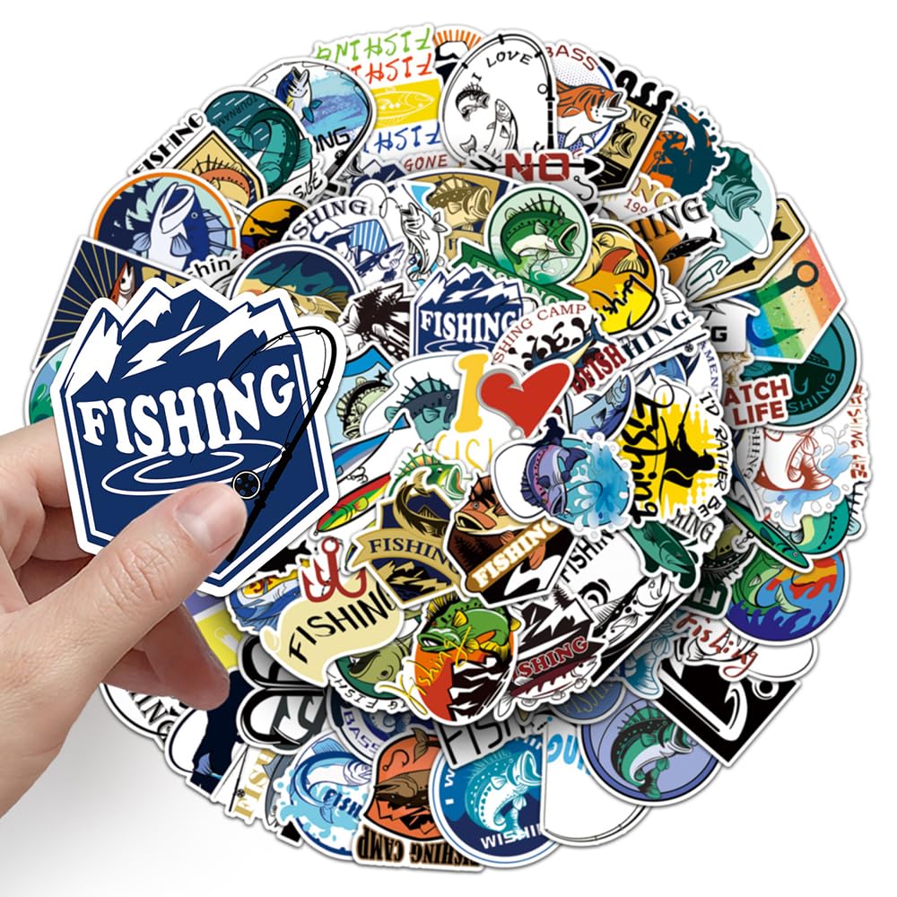 Vintage Fishing Vinyl Stickers, 100 PCS Waterproof Sports Decals for Laptops Scrapbooking, Journals, Notebooks, Water Bottles - Image 4