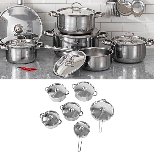 Miniatura 2 de Aramox Stainless Steel Cookware Set, Induction Kitchen Pots and Pans Set with Lid for Boiling, Frying & Cooking
