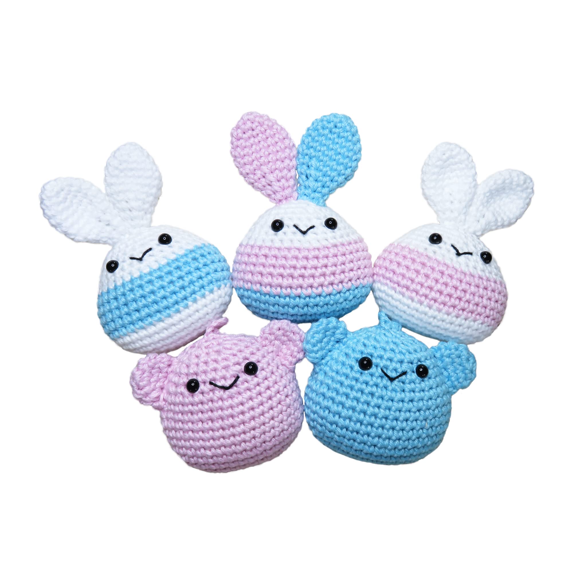 Crochet Kit, 5 Mochi Pals Amigurumi complete beginner learn to crochet kit - Gift for teens (14+) and adults, Beginner crochet kit